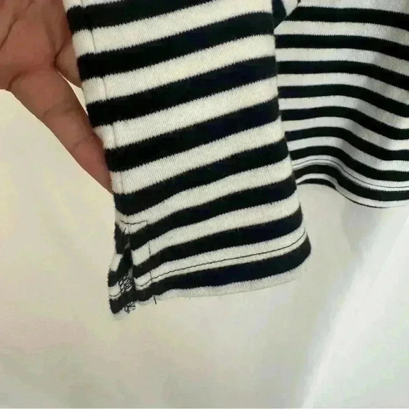 Quacker Factory Top Blouse Striped Beaded Womens Plus Size 2X Crisscross Sleeves - Picture 7 of 14